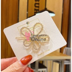 Clema pentru par metalica AGF055DD  - Aurie cu Cristale